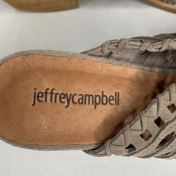 Jeffrey Campbell Favella taupe woven suede mules NWOB - Picture 7 of 10